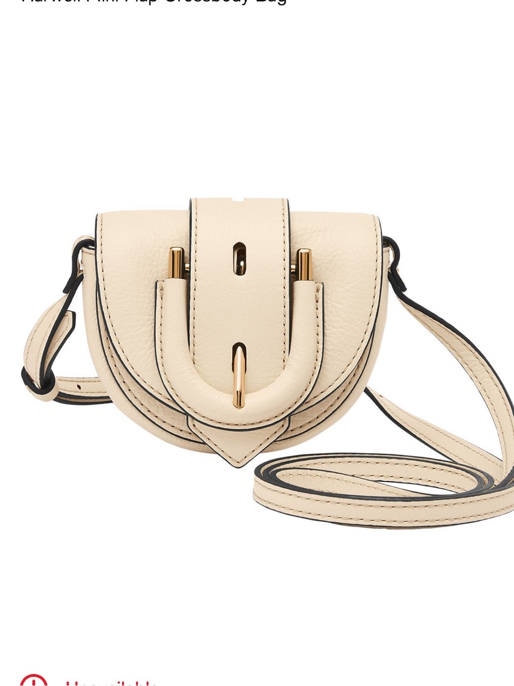 Fossil Harwell Micro Flap Crossbody Bag in Bone Leather NWT
